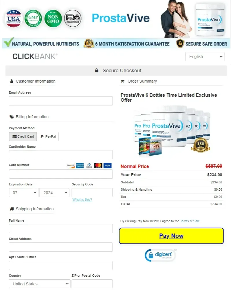 ProstaVive checkout-page